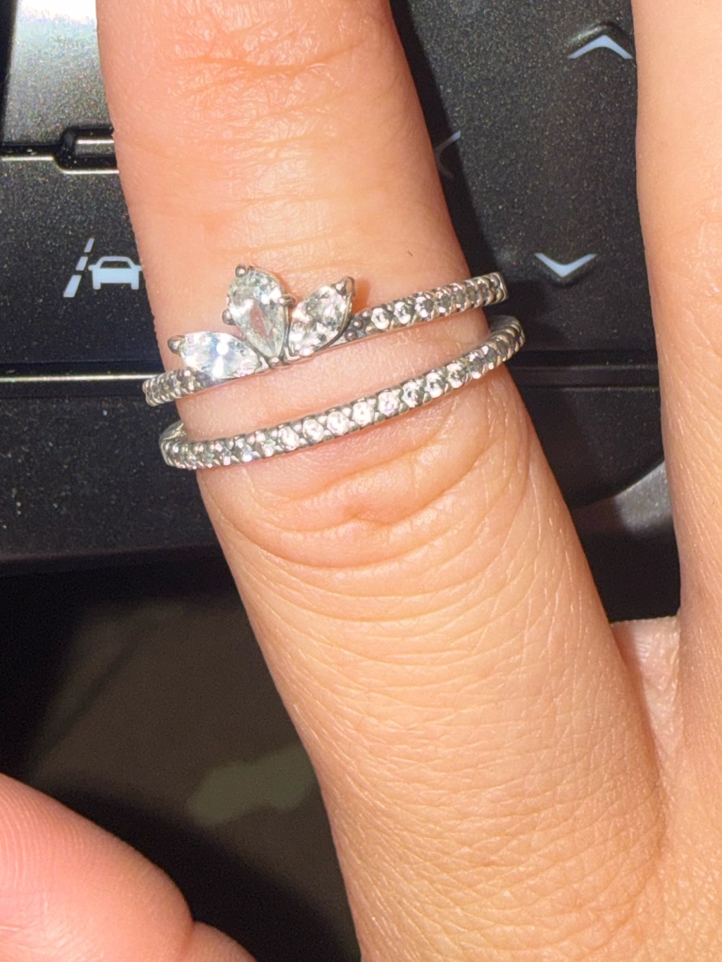 Sterling Silver 925 Pandora Ring Stack Oura- Size 9